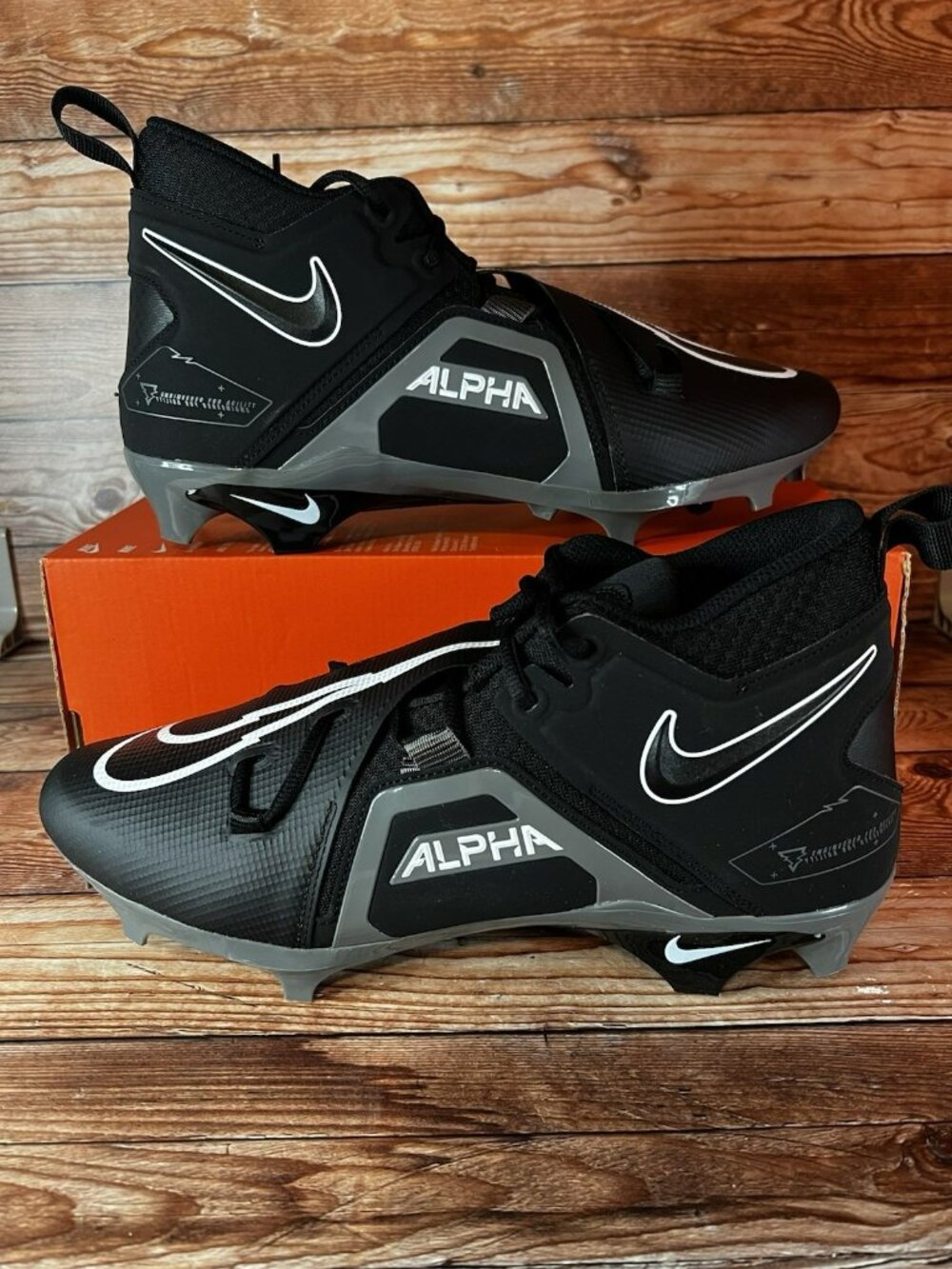 Nike Alpha Menace Pro 3 Shadow Black Football Cleats CT6649-010 Men’s Sizes